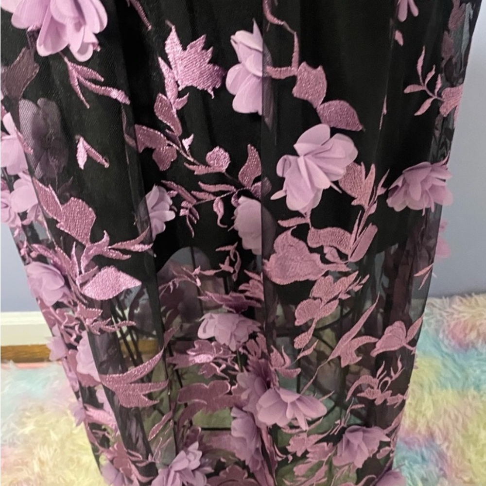 VENUS Black and Purple Floral Maxi Dress - Picture 8 of 10
